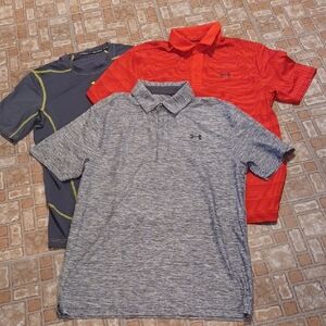 Under Armour Trio: Red, Gray,  Shirts Mens Size Small